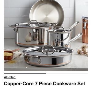 All clad copper  core 7 piece cookware
